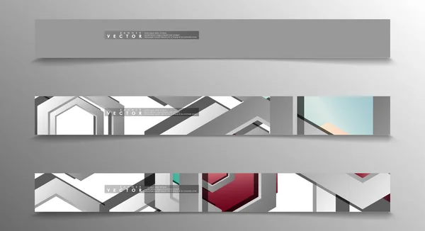 Vektor-Banner-Sammlung für Werbung. abstrakter Hintergrund mit sechseckigen Formen — Stockvektor