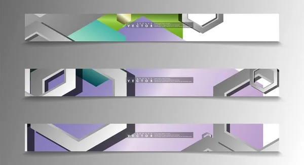 Coleção Vector Banner para anúncios. fundo abstrato com formas hexágono — Vetor de Stock