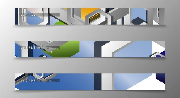 Vector Banner colección de anuncios. fondo abstracto con formas hexágono — Archivo Imágenes Vectoriales