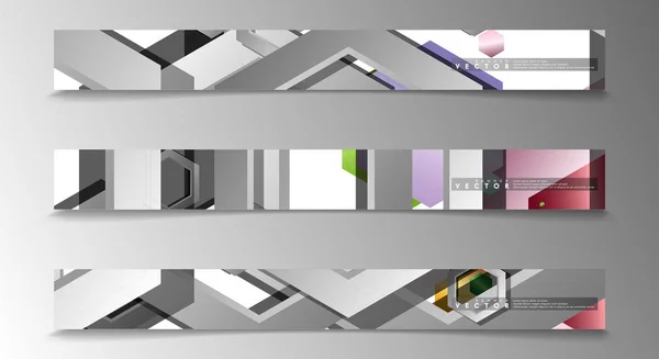 Vector banner collectie voor advertenties. abstracte achtergrond met zeshoekige vormen — Stockvector