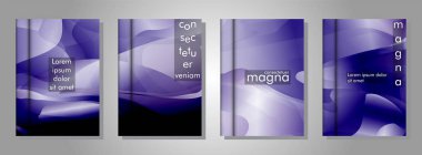 Kitap kapağı arka planlar Vektör koleksiyonu. eps vektör tasarım 10 illüstrasyon. mor degrade dalga rengi