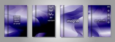 Kitap kapağı arka planlar Vektör koleksiyonu. eps vektör tasarım 10 illüstrasyon. mor degrade dalga rengi