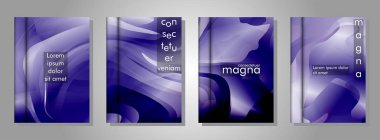 Kitap kapağı arka planlar Vektör koleksiyonu. eps vektör tasarım 10 illüstrasyon. mor degrade dalga rengi