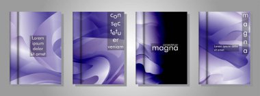 Kitap kapağı arka planlar Vektör koleksiyonu. eps vektör tasarım 10 illüstrasyon. mor degrade dalga rengi