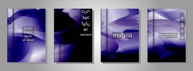 Kitap kapağı arka planlar Vektör koleksiyonu. eps vektör tasarım 10 illüstrasyon. mor degrade dalga rengi