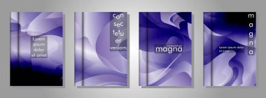 Kitap kapağı arka planlar Vektör koleksiyonu. eps vektör tasarım 10 illüstrasyon. mor degrade dalga rengi