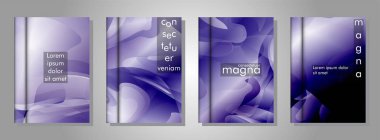 Kitap kapağı arka planlar Vektör koleksiyonu. eps vektör tasarım 10 illüstrasyon. mor degrade dalga rengi