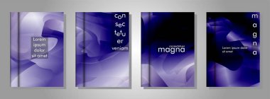 Kitap kapağı arka planlar Vektör koleksiyonu. eps vektör tasarım 10 illüstrasyon. mor degrade dalga rengi