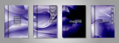 Kitap kapağı arka planlar Vektör koleksiyonu. eps vektör tasarım 10 illüstrasyon. mor degrade dalga rengi
