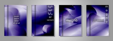 Kitap kapağı arka planlar Vektör koleksiyonu. eps vektör tasarım 10 illüstrasyon. mor degrade dalga rengi