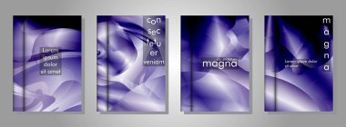 Kitap kapağı arka planlar Vektör koleksiyonu. eps vektör tasarım 10 illüstrasyon. mor degrade dalga rengi
