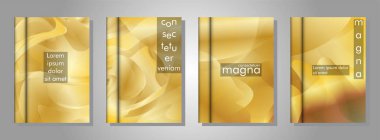 Kitap kapağı arka planlar Vektör koleksiyonu. Eps tasarım Vektör illüstrasyon 10. Altın degrade dalga rengi