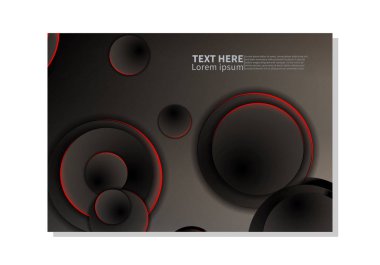 Soyut teknoloji arka planı. parlayan kırmızı ışıklar ile koyu halkalar. minimal vektör tasarımı