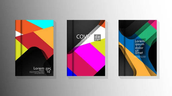 Collection vectorielle de fonds de couverture de livres. eps 10 illustrations vectorielles de conception. multicolore — Image vectorielle
