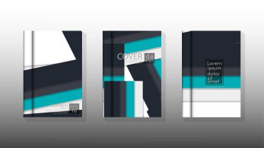 Üst üste binen dikdörtgenler ile kitabın kapak vektörü ayarlayın. herhangi bir arka plan için uygundur. eps 10 kapak tasarımı