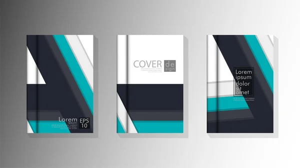 Legen Sie den Cover-Vektor des Buches mit überlappenden Rechtecken fest. für jeden Hintergrund geeignet. Cover-Design in Folge 10 — Stockvektor