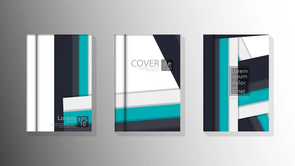 Legen Sie den Cover-Vektor des Buches mit überlappenden Rechtecken fest. für jeden Hintergrund geeignet. Cover-Design in Folge 10 — Stockvektor