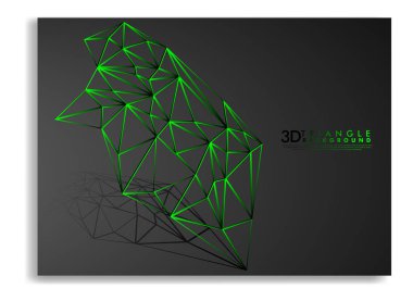 3d Üçgen Çizgi Arka Plan . Degrade Siyah Yeşil