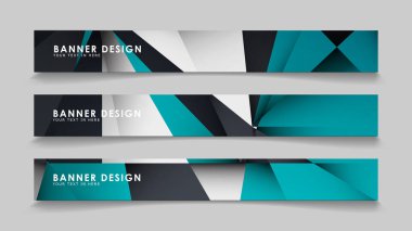 Geometrik arka planlar degrade yeşil siyah ve beyaz ile soyut vektör afiş