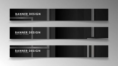 Siyah beyaz degradeli soyut geometrik ve dikdörtgen desenlerden oluşan afişler. Vektör illüstrasyon. Eps 10