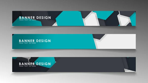 Conjunto de modelos de banner com fundo abstrato. Bandeiras vetoriais modernas com fundo poligonal . — Vetor de Stock