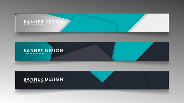 Conjunto de plantillas de banner con fondo abstracto. Banderas vectoriales modernas con fondo poligonal . — Vector de stock