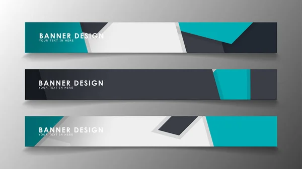 Conjunto de plantillas de banner con fondo abstracto. Banderas vectoriales modernas con fondo poligonal . — Vector de stock