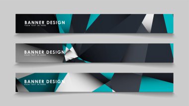 Geometrik arka planlar degrade yeşil siyah ve beyaz ile soyut vektör afiş