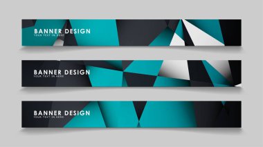 Geometrik arka planlar degrade yeşil siyah ve beyaz ile soyut vektör afiş