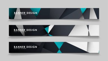 Geometrik arka planlar degrade yeşil siyah ve beyaz ile soyut vektör afiş