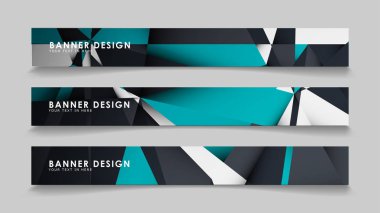 Geometrik arka planlar degrade yeşil siyah ve beyaz ile soyut vektör afiş