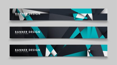 Geometrik arka planlar degrade yeşil siyah ve beyaz ile soyut vektör afiş