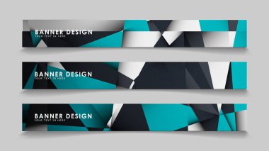 Geometrik arka planlar degrade yeşil siyah ve beyaz ile soyut vektör afiş