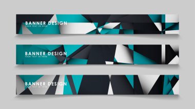 Geometrik arka planlar degrade yeşil siyah ve beyaz ile soyut vektör afiş