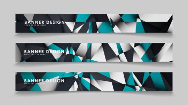 Geometrik arka planlar degrade yeşil siyah ve beyaz ile soyut vektör afiş