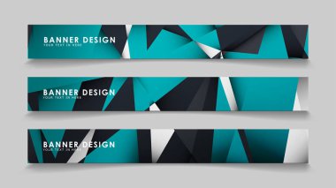 Geometrik arka planlar degrade yeşil siyah ve beyaz ile soyut vektör afiş