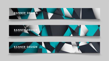 Geometrik arka planlar degrade yeşil siyah ve beyaz ile soyut vektör afiş