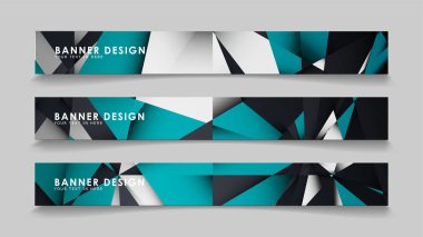 Geometrik arka planlar degrade yeşil siyah ve beyaz ile soyut vektör afiş