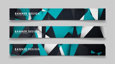 Geometrik arka planlar degrade yeşil siyah ve beyaz ile soyut vektör afiş