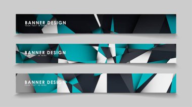 Geometrik arka planlar degrade yeşil siyah ve beyaz ile soyut vektör afiş