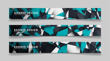 Geometrik arka planlar degrade yeşil siyah ve beyaz ile soyut vektör afiş