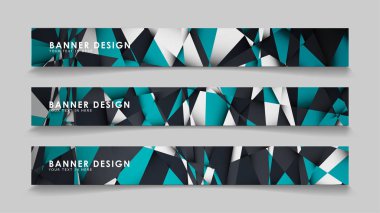 Geometrik arka planlar degrade yeşil siyah ve beyaz ile soyut vektör afiş