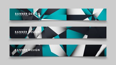 Geometrik arka planlar degrade yeşil siyah ve beyaz ile soyut vektör afiş