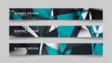 Geometrik arka planlar degrade yeşil siyah ve beyaz ile soyut vektör afiş