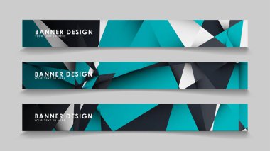 Geometrik arka planlar degrade yeşil siyah ve beyaz ile soyut vektör afiş