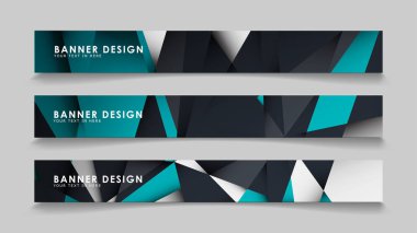 Geometrik arka planlar degrade yeşil siyah ve beyaz ile soyut vektör afiş