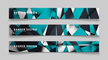 Geometrik arka planlar degrade yeşil siyah ve beyaz ile soyut vektör afiş