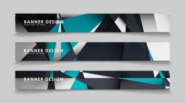 Geometrik arka planlar degrade yeşil siyah ve beyaz ile soyut vektör afiş