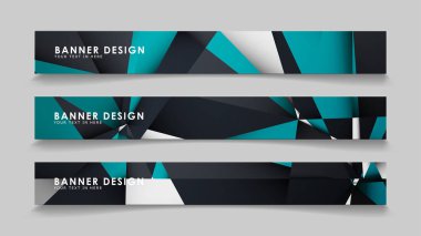 Geometrik arka planlar degrade yeşil siyah ve beyaz ile soyut vektör afiş