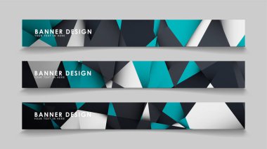 Geometrik arka planlar degrade yeşil siyah ve beyaz ile soyut vektör afiş